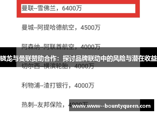 骁龙与曼联赞助合作：探讨品牌联动中的风险与潜在收益